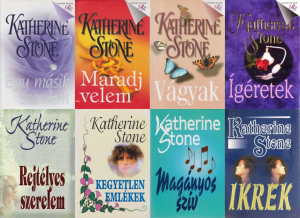 Katherine Stone - 8 db Katherine Stone romantikus regény: Kegyetlen emlékek + Maradj velem + Rejtélyes szerelem + Egy másik szerelem + Vágyak + Magányos szív + Ikrek + Ígéretek