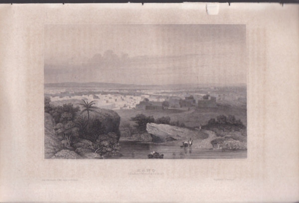 Kano (Sudan - Mittelafrika) (Kano település, Szudán, Közép-Afrika) (16x23,5 cm lapméretű eredeti acélmetszet, 1856-ból)