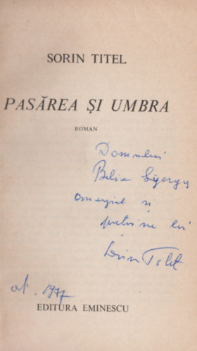 Sorin Titel - Pasarea si umbra (Dediklt)
