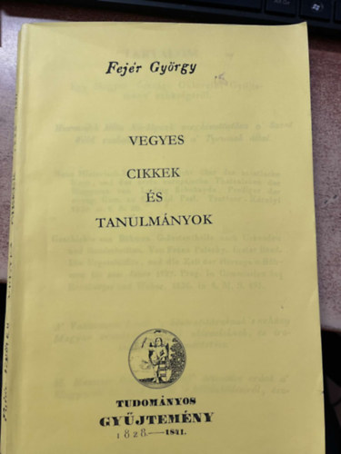 Fejér György - Vegyes cikkek és tanulmányok