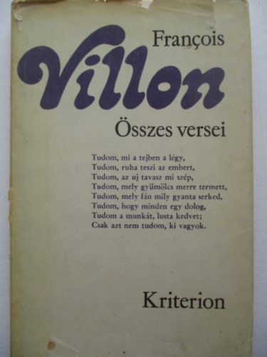 Francois Villon - Francois Villon sszes versei