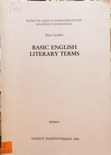 Szaffk Pter - Basic english literary terms