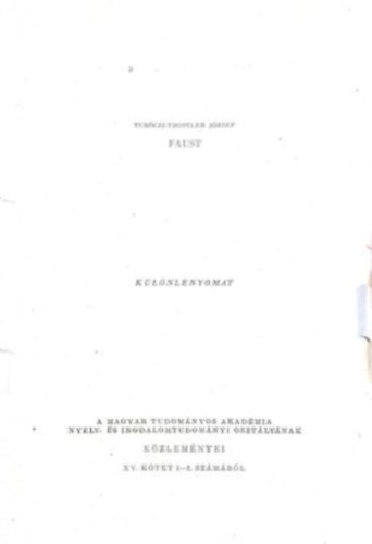 Tur�czi-Trostler J�zsef - Faust