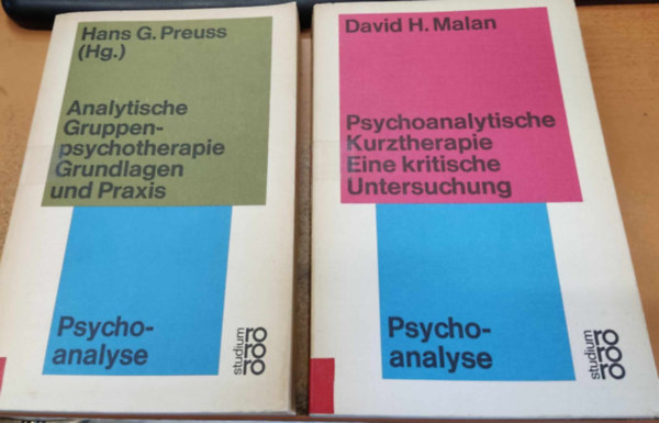 Hans G.  Malan (Georg) Preuss (Preu) David H. (Huntingford) - Analytische Gruppenpsychotherapie - Grundlagen und Praxis + Psychoanalytische Kurztherapie: Eine kritische Untersuchung (2 ktet)
