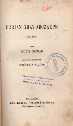 Wilde Oszkár - Dorian Gray arczképe