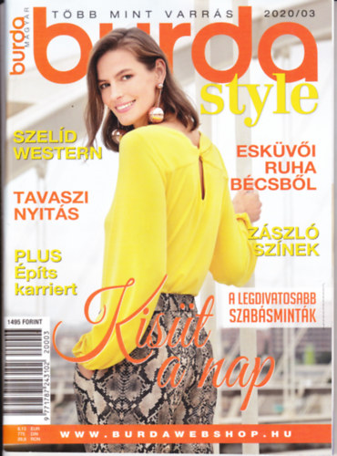 Burda Style - magyar nyelv magazin - 2020/03.szm szabsminta mellklettel.