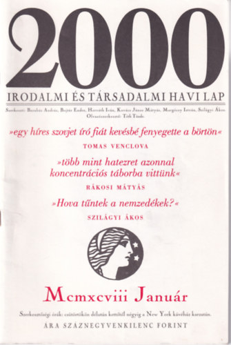 Bojt�r Endre - 2000 Irodalmi �s T�rsadalmi Havi Lap - 1998. Janu�r