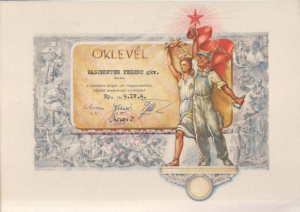 Szocre�l oklev�l