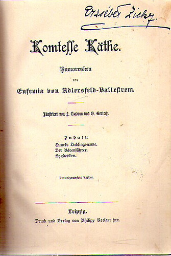 Eufemia Adlersfeld-Ballestrem - Komtesse K�the (Humoresken)