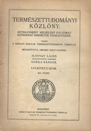 Termszettudomny kzlny - LVI. ktet 5. szm. 813. fzet