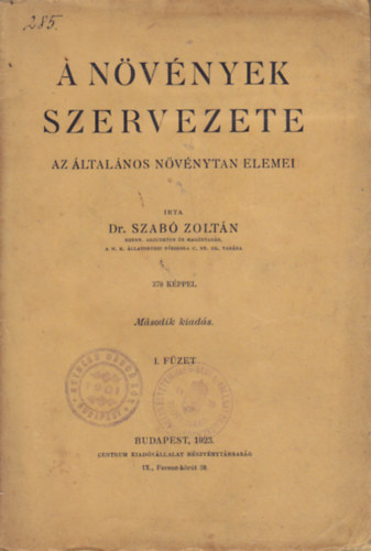 Dr. Szab Zoltn - A nvnyek szervezete