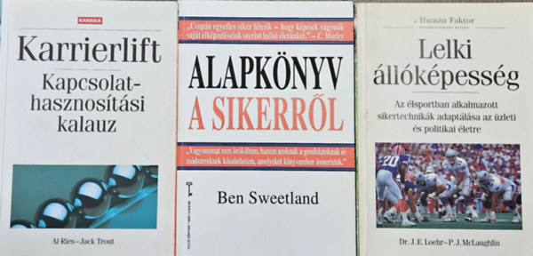 J.E. Dr.-McLaughlin, P.J., Al Ries Jack Trout, Ben Sweetland Loehr - 3 db menedzser könyv:Lelki állóképesség + Karrierlift - Kapcsolathasznosítási kalauz + Alapkönyv a sikerről