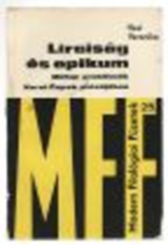 He� Veronika - L�rais�g �s epikum (M�faji probl�m�k Karel Capek pr�z�j�ban)- Modern filol�giai f�zetek 25.