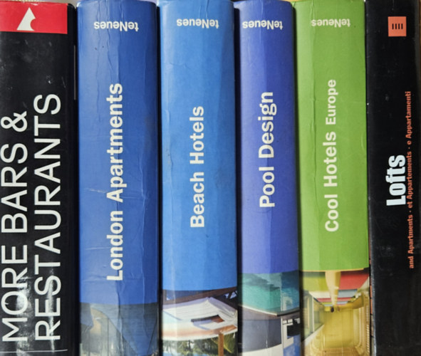 Martin Nicholas Kunz, Martin Nicholas Kunz, Andrea Painer, Paco Asensio, Paco Asensio Angela Harrison - 6 db bels��p�t�szettel, lakberendez�ssel foglalkoz� k�nyv: London Apartments + Lofts & Apartments + Pool Design + Cool Hotels - Europe + Beach Hotels + More Bars & Restaurants