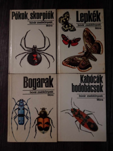 B�v�r Zsebk�nyvek - (4db) B�v�r zsebk�nyvek az �zeltl�b�ak / Arthropoda t�rzs�b�l: P�kok, skorpi�k / Lepk�k / Bogarak / Kab�c�l, bodob�csok
