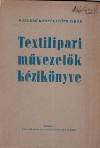 Kabdeb Kornl, Tth Tibor - Textilipari mvezetk kziknyve