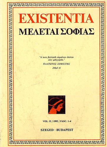 Existentia VOL. II /1992/ FASC. 1 - 4