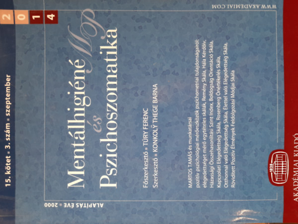 Ment�lhigi�n� �s Pszichoszomatika 2014. 15. k�tet, 3. sz�m, szeptember