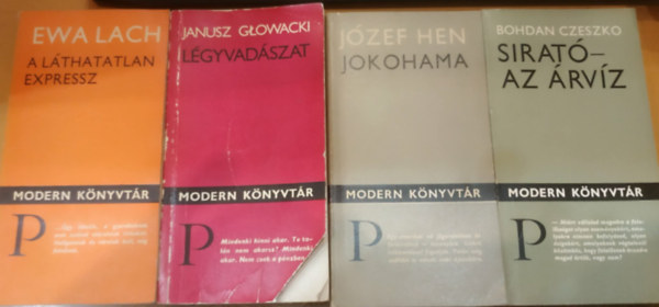 Janusz Glowacki, Bohdan Czeszko, Ewa Lach Józef Hen - 4 db Modern könyvtár, lengyel szerzők: A láthatatlan expressz + Jokohama + Légyvadászat + Sirató - Az árvíz