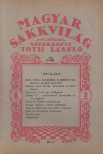 Tóth László (szerk.) - Magyar Sakkvilág 1944 október