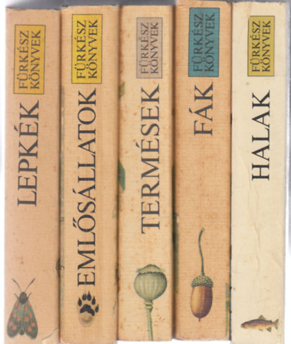 5 db. Fürkész Könyvek (Lepkék + Emlősállatok + Termések + Fák + Halak)