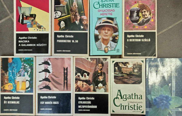 Agatha Christie - (9db) Agatha Christie könyvcsomag: Macska a galambok között / Paddington 16.50 / Gyilkosság méretre / A Bertram szálló / Öt kismalac / Egy marék rozs / Gyilkosság mezopotábiában / A Sittaford-rejtély / Gyilkosság meghirdetve