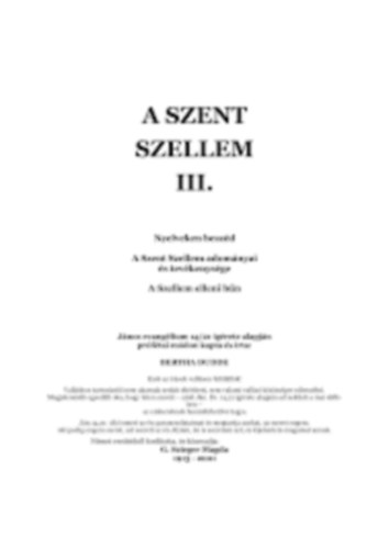 A szent szellem III. - Prftai tantsok 25.