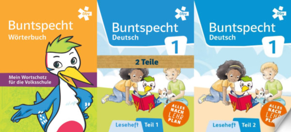 Elisabeth Waldmann, Susanna Roider-Schneider, Silvia Bliem - Buntspecht W�rterbuch + Buntspecht Fibel Leseheft Teil 1-2. (N�met nyelvk�nyv + 2 db munkaf�zet n�met�l tanul� gyermekek sz�m�ra [kezd� szint])