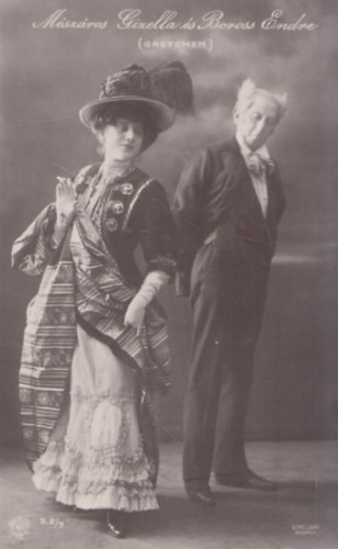 Mészáros Gizella és Boross Endre (fotóképeslap az 1800-as évek végéről)
