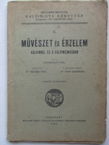 Mvszet s rzelem a klvinnl s a klvinizmusban  II.