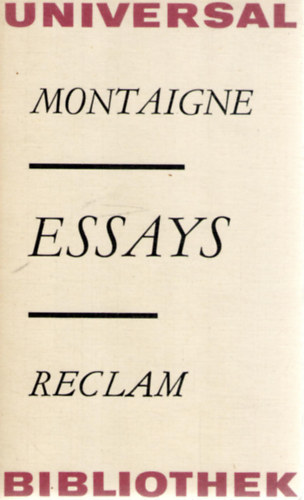 Michel de Montaigne - Essays (nmet nyelv)