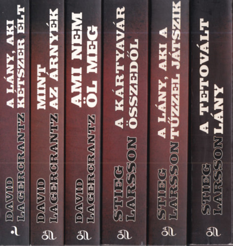 David Lagercrantz Stieg Larsson - 6 db. Millennium sorozat (A tetov�lt l�ny + A l�ny, aki a t�zzel j�tszik + A k�rtyav�r �sszed�l + Ami nem �l meg + Mint az �rny�k + A l�ny, aki k�tszer �lt)