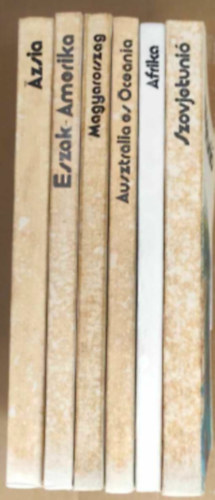 6 db képes földrajz könyv : - Afrika - Szovjetunió - Ázsia - Észak-Amerika . Magyarország - Ausztrália és Óceánia