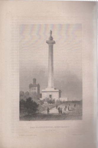 Das Washington - Monument (A washingtoni-emlkm, Baltimore, Amerika) (16x23,5 cm mret eredeti aclmetszet, 1856-bl)