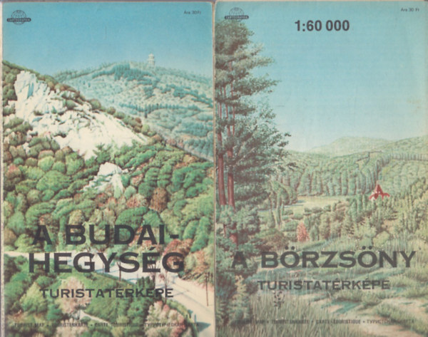 5 db turistatrkp: A Budai-hegysg + A Brzsny + A Bakony Dli rsz + A Bakony szaki rsz + A Balaton