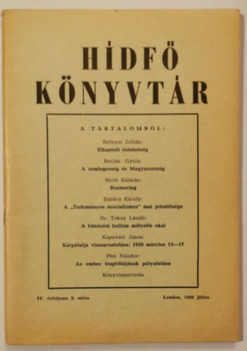 Hídfő Könyvtár IV. évfolyam 3. szám