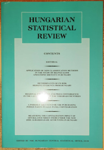 Hungarian Statistical Review 2018 (angol nyelven)