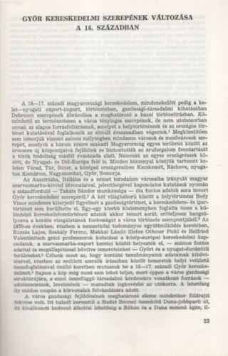 Gecsnyi Lajos - Gyr kereskedelmi szerepnek vltozsa a 16. szzadban - Klnlenyomat