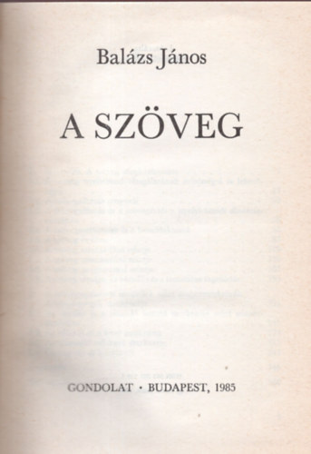 Bal�zs J�nos - A sz�veg