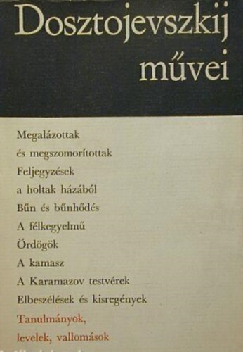 Fjodor Mihajlovics Dosztojevszkij - Tanulmányok, levelek, vallomások