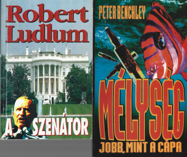 2 db knyv, Robert Ludlum: A szentor, Peter Benchley: Mlysg