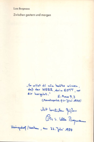 Lutz Borgmann - Zwischen Gestern und Morgen - dediklt