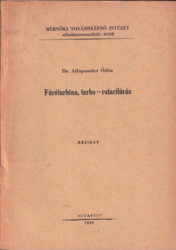 Dr Alliquander dn - Frturbina, turbo - rotarifrs (kzirat)