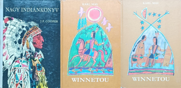 May Kroly, J.F. Cooper Karl May - 2 db indinos knyv: Nagy indinknyv + Winnetou I-II (2 m 3 ktetben)