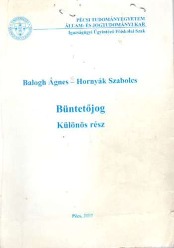 B�ntet�jog  - K�l�n�s r�sz