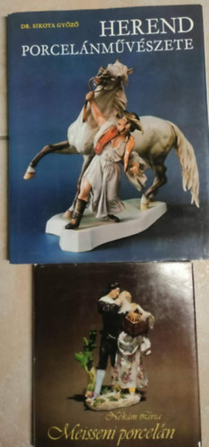 Dr. L�via N�k�m Sikota Gy�z� - 2db porcel�n m�v�szeti m� - Herend porcel�nm�v�szete + Meisseni porcel�n