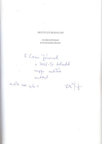 Brdos Jzsef - Meztelen irodalom - dediklt