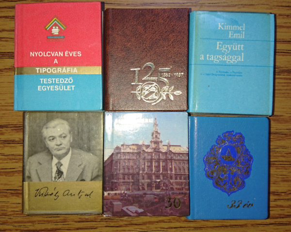 Kimmel Emil - 6 miniknyv a magyar nyomdaipar trtnetrl: Nyolcvanves aa Tipogrfia Testedz Egyeslet, A nyomda-, a papripar, a sajt s a knyvkiads dolgozinak szakszervezete trtneti kronolgija, Egytt a tagsggal (teljes lista a l