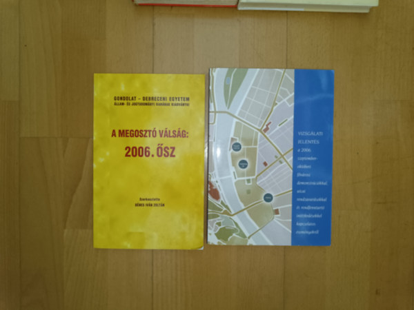 D�nes Iv�n Zolt�n  (szerk.) - 2 k�nyv a 2006-os belpolitikai v�ls�gr�l: A megoszt� v�ls�g: 2006 �sz, Vizsg�lati jelent�s a 2006. szeptember-okt�beri f�v�rosi demonstr�ci�kkal, utcai rendzavar�sokkal �s rendfenntart� int�zked�sekkel kapcsolatos esem�nyekr�l
