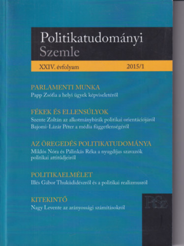 Boda Zsolt  (szerk.) - Politikatudomnyi szemle 2015/1